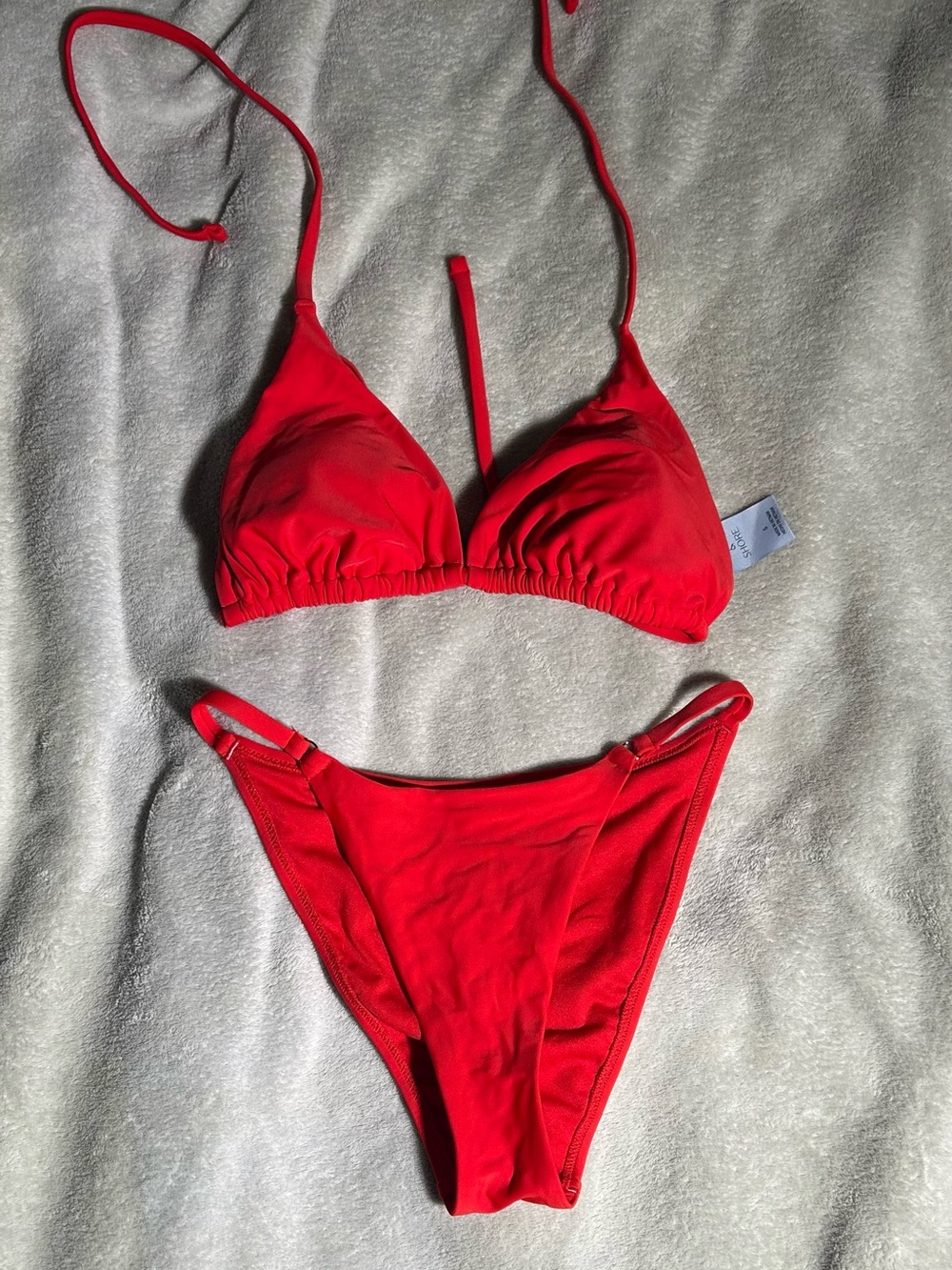 Red Women's Triangle Bikini Set - Classic Two-Piece Swimwear